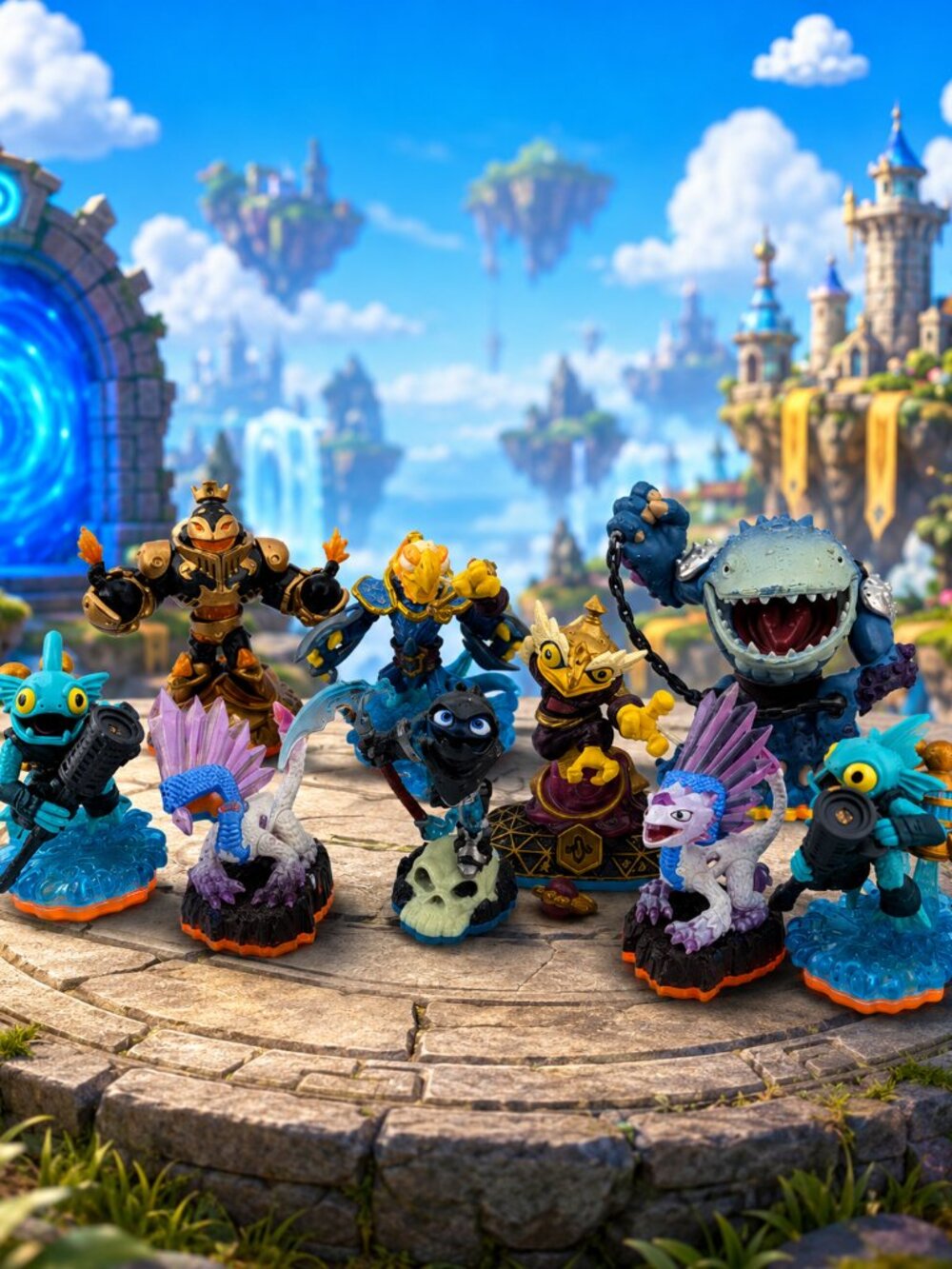 Bundle of 9 Damaged  Incomplete Skylanders Figures – Activision Parts Lot